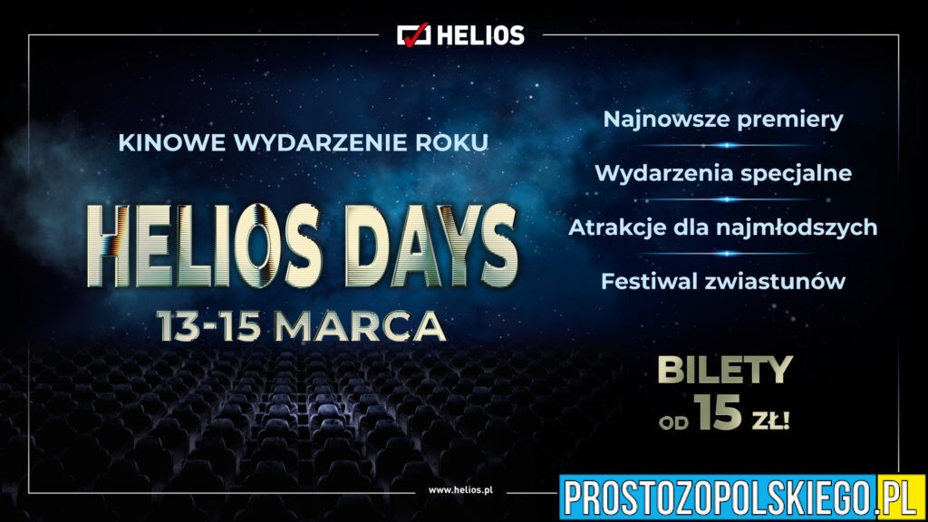 Seanse za 15 zł, rabaty i bogaty repertuar – sieć kin zaprasza na Helios Days!
