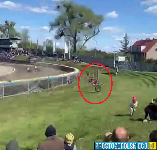 Sekundy od tragedii na stadionie Kolejarza Opole. Motocykl wypadł z toru w kierunku trybun(WIDEO)