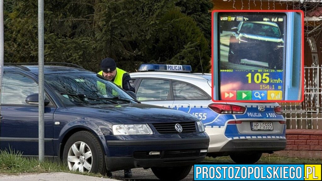 105 km/h w terenie zabudowanym. Kierowca stracił prawo jazdy i dostał wysoki mandat