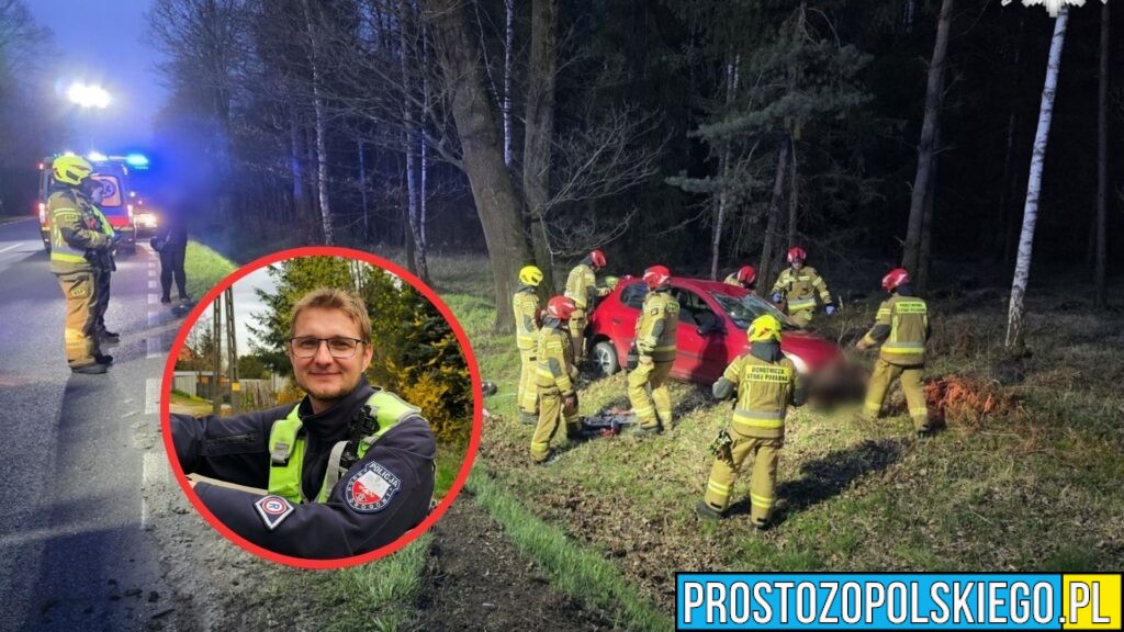 Policjant w drodze do służby uratował kierowcę po dachowaniu. Natychmiast ruszył z pomocą