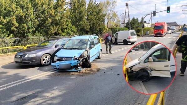 Groźnie na DK11. Zderzenie trzech pojazdów w Byczynie