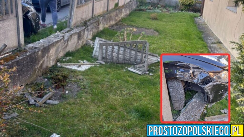 Pijany kierowca wjechał w płot w Zimnicach Małych. Świadkowie uniemożliwili mu ucieczkę