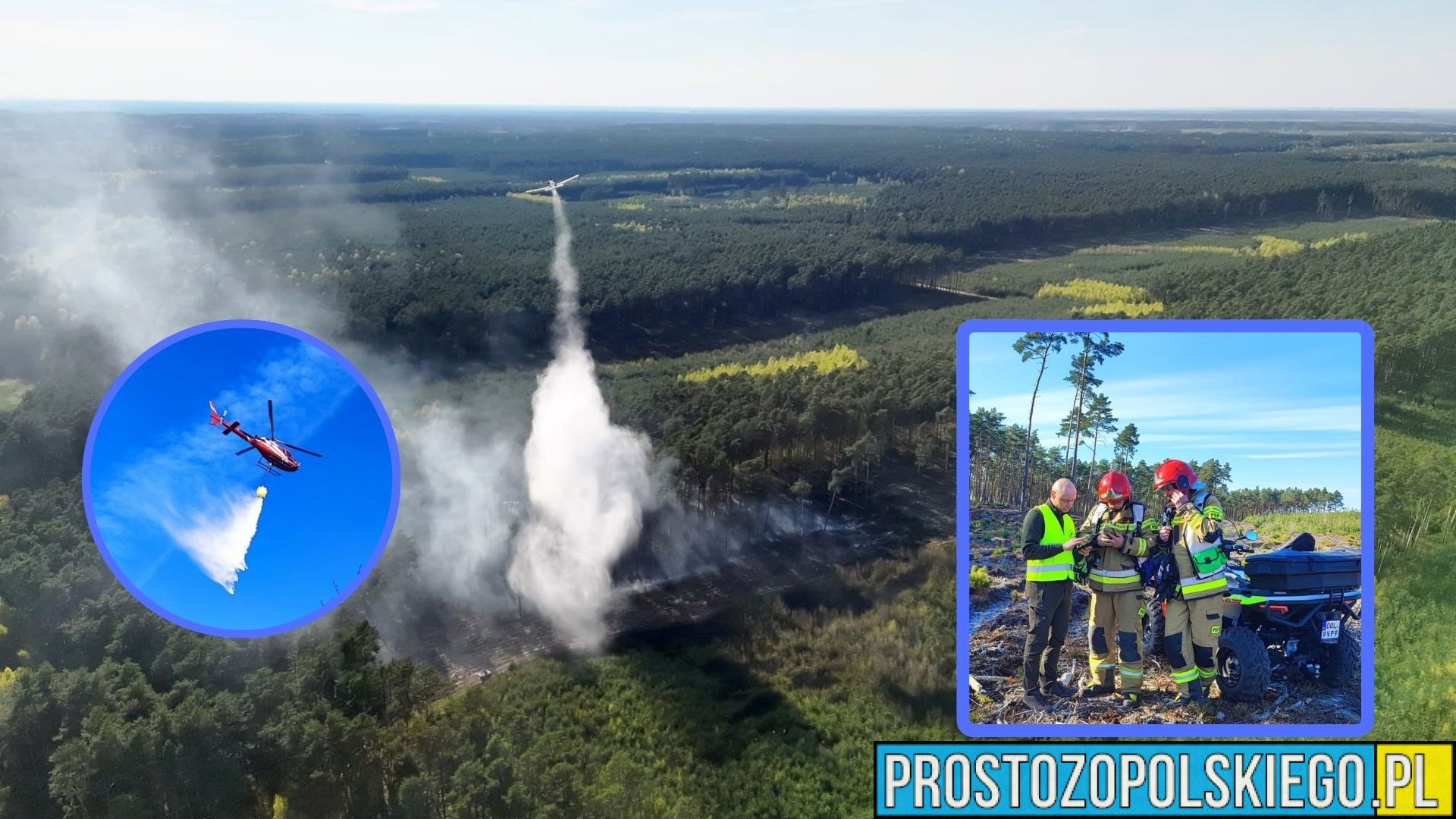 Pożar lasu w Wysokiej. Ponad 20 zastępów straży i wsparcie z powietrza
