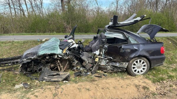 Wypadek drogowy między Grądami a Goświnowicami. Trzy osoby ranne w tym dzeicko. Na miejscu lądował śmigłowiec LPR