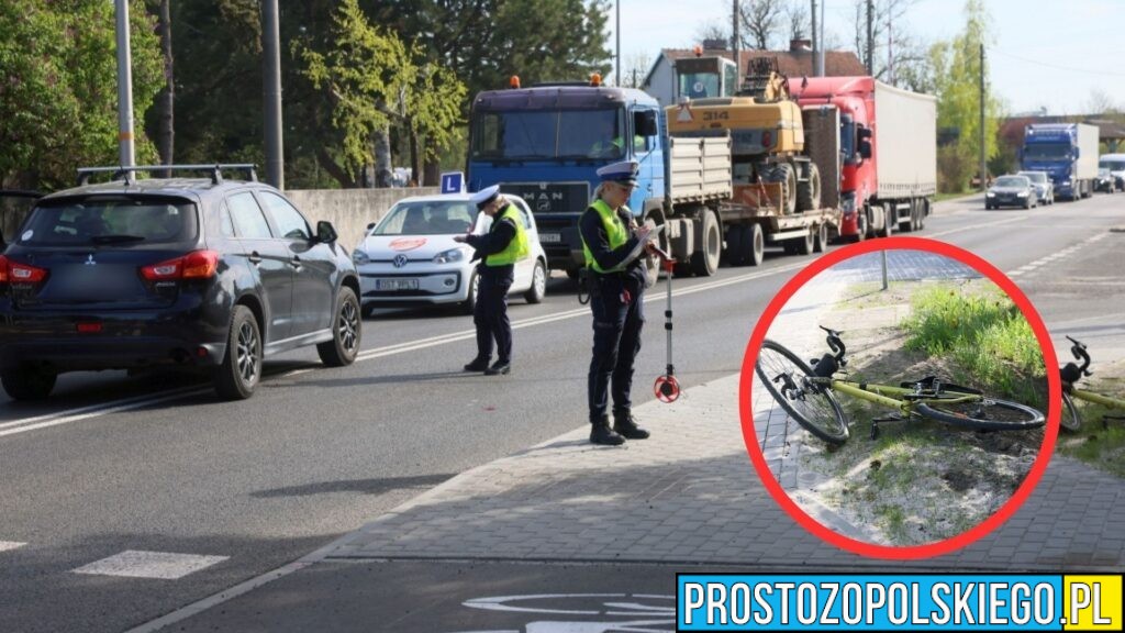 Wypadek na ul. Częstochowskiej w Opolu. Rowerzysta potrącony przy przejeździe kolejowym