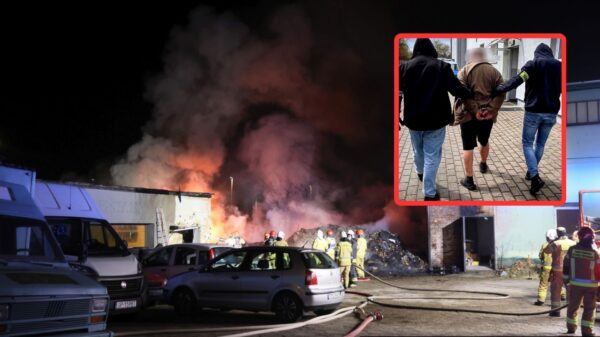 Pożar opon w Opolu. Straty sięgają 100 tys. zł, sprawca zatrzymany w kilka godzin(WIDEO)