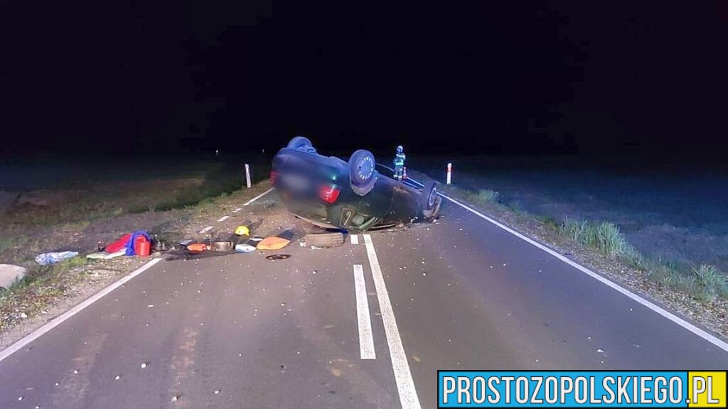 Dachowanie audi w Grodzisku. 22-latek bez prawa jazdy stanie przed sądem