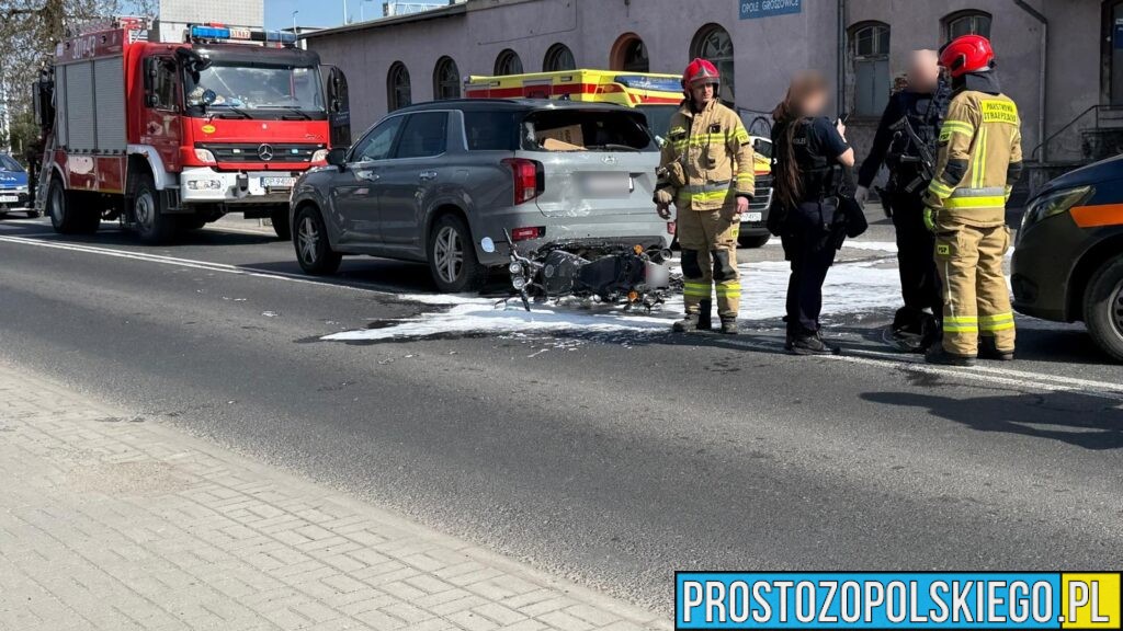 Wypadek na Popiełuszki w Opolu. Dwie osoby trafiły do szpitala