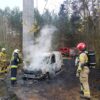 Pożar samochodu i poszycia leśnego w Opolu. Szybka akcja strażaków zapobiegła rozprzestrzenieniu się ognia (WIDEO)