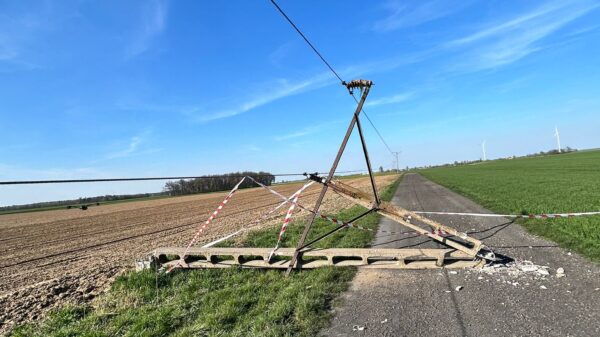 Zdarzenie na polu w Starowicach Dolnych. Maszyna rolnicza zahaczyła o linię energetyczną.