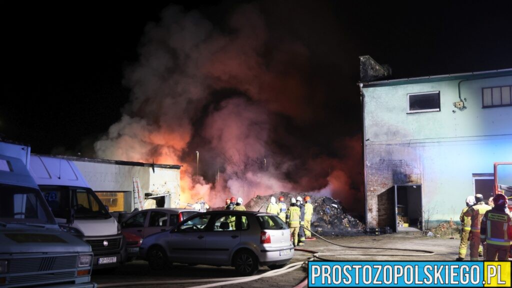 Pożar w Opolu przy ul. Niemodlińskiej. Płonęły palety i opony, akcja trwała ponad 2 godziny