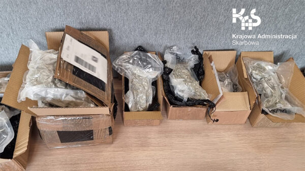 Opolska KAS udaremniła przemyt narkotyków w przesyłkach kurierskich – ponad kilogram środków odurzających o wartości 55 tys. zł