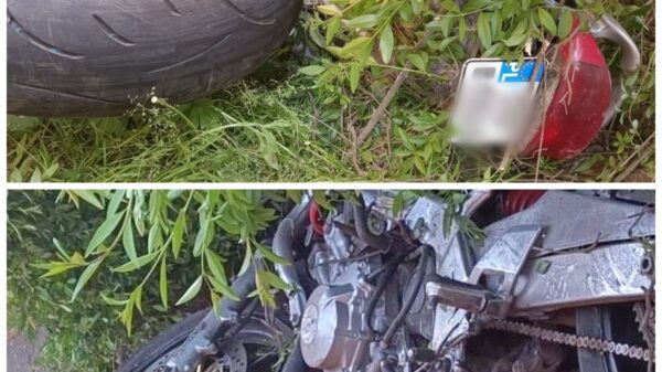 Motocyklista nie ustąpił pierwszeństwa dziecku. Chwilę później rozbił się poza drogą