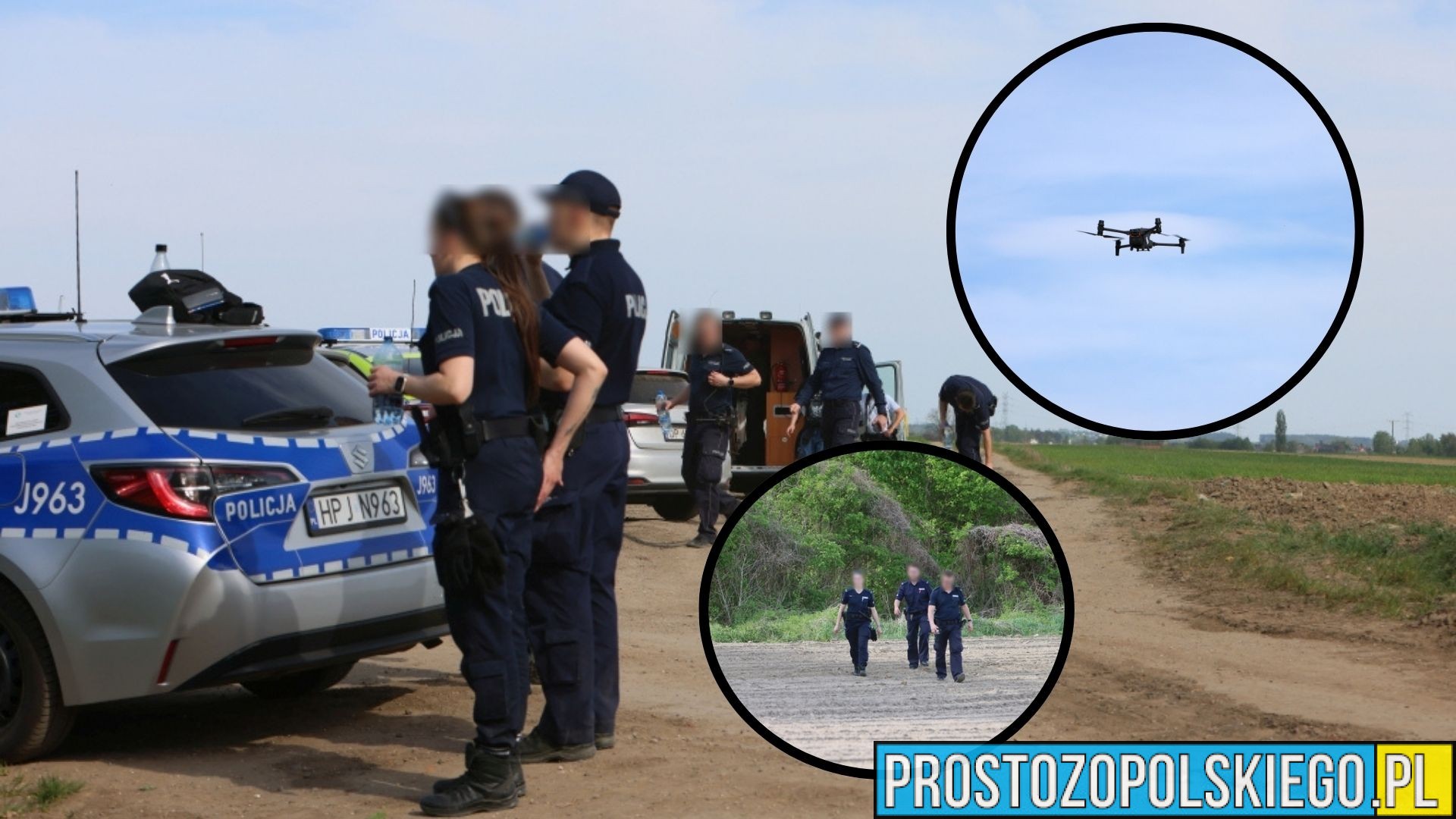 Duża akcja służb w Polskiej Nowej Wsi. Poszukiwania mężczyzny