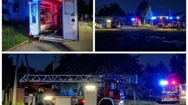 Nocny pożar mieszkania w Rudnikach. 78-latek został poszkodowany