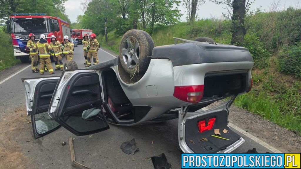 Groźny wypadek pod Głubczycami. BMW wyprzedzało na wzniesieniu, rannych zostało sześć osób