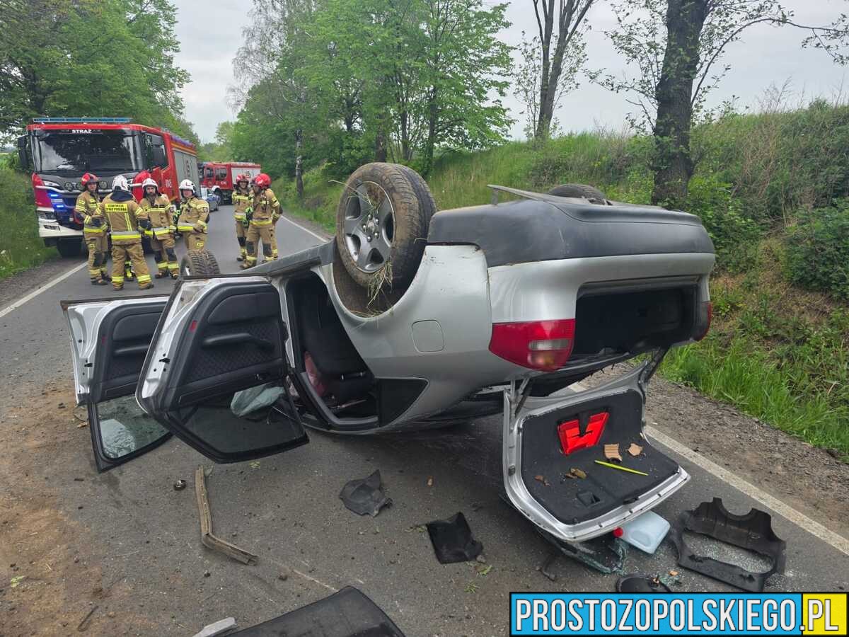 Groźny wypadek pod Głubczycami. BMW wyprzedzało na wzniesieniu, rannych zostało sześć osób