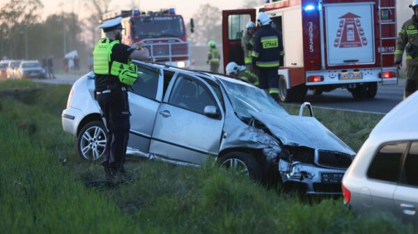 Wypadek na trasie Stare Siołkowice–Popielów. Jedna osoba w szpitalu