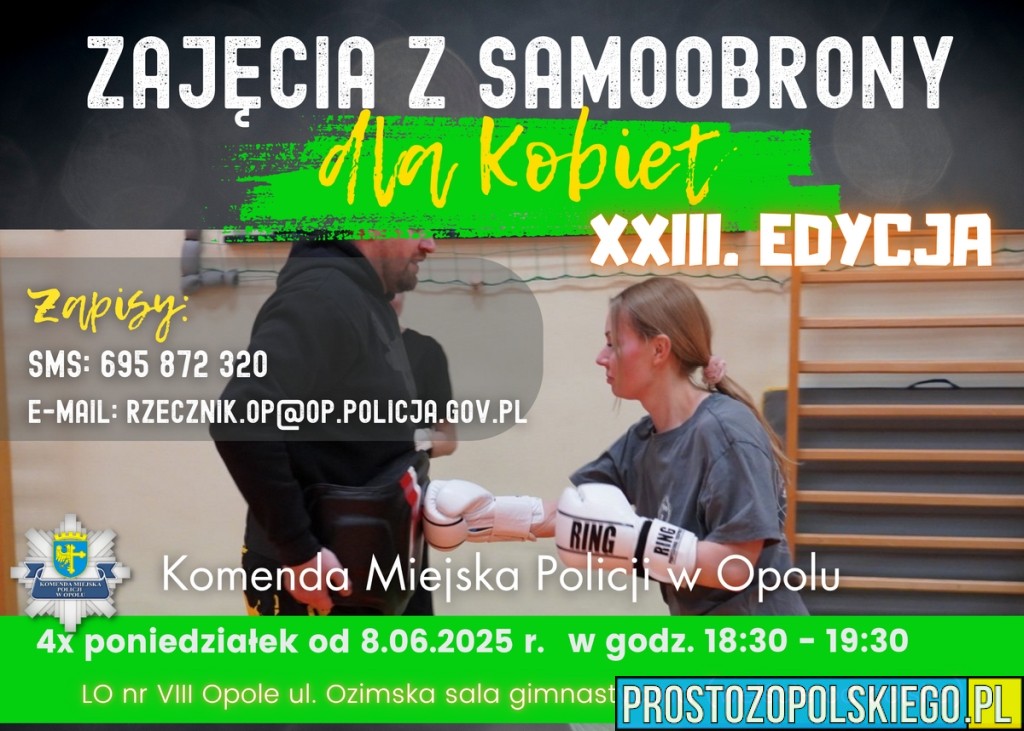 Opole: Ruszają zapisy na kurs samoobrony dla kobiet. Zajęcia poprowadzą policjanci