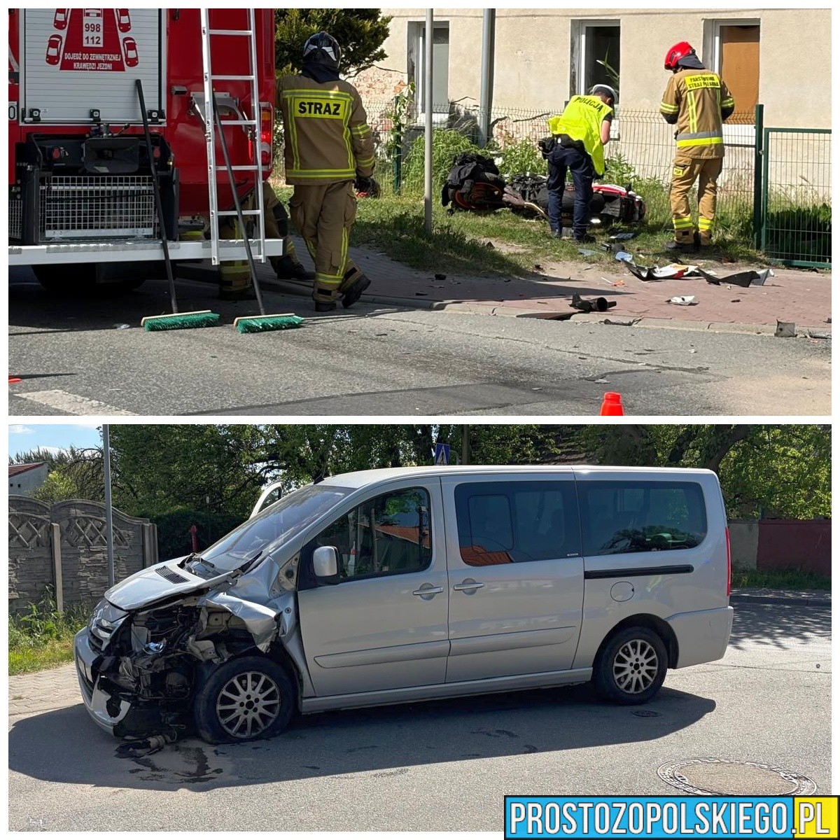 Wypadek na ul. Oświęcimskiej w Opolu. Motocyklista został ranny