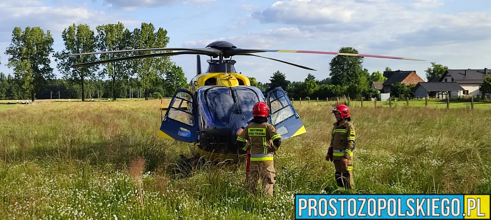 Zawalenie stropu w&nbsp;Kadłubie Wolnym. Mężczyzna przygnieciony pod&nbsp;gruzami, na&nbsp;miejscu lądował śmigłowiec LPR