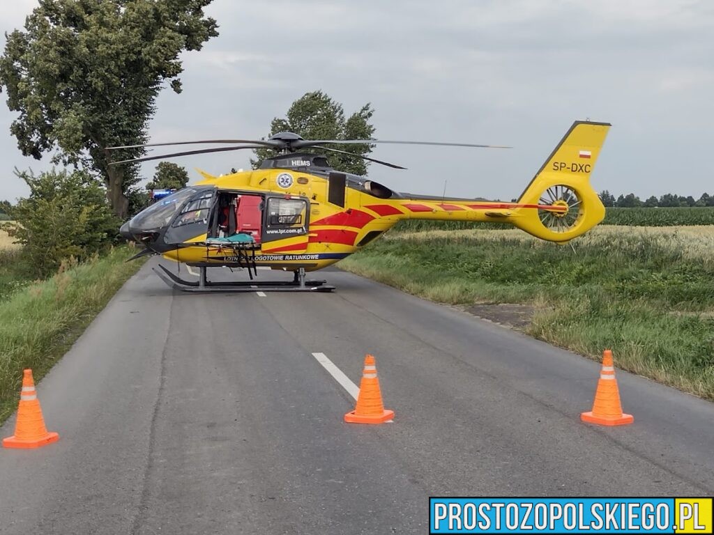 Poważny wypadek pod&nbsp;Głubczycami. Zderzyły się cztery samochody, sześć osób rannych