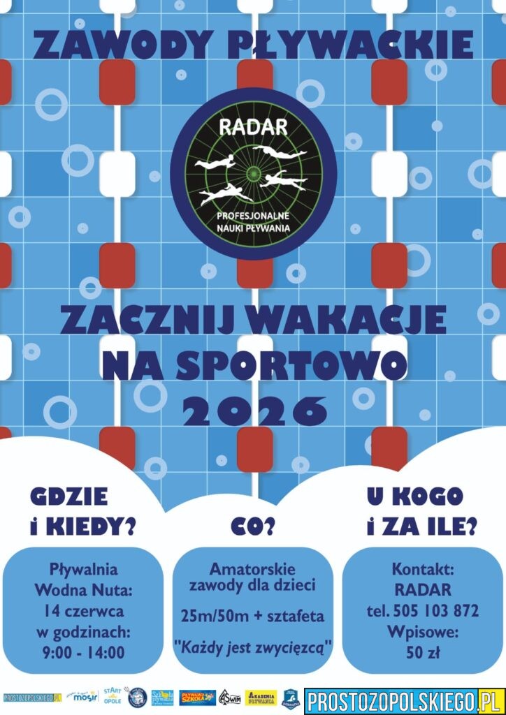 Amatorskie zawody pływackie „Zacznij wakacje na sportowo” – Opole 2026 (XI edycja)