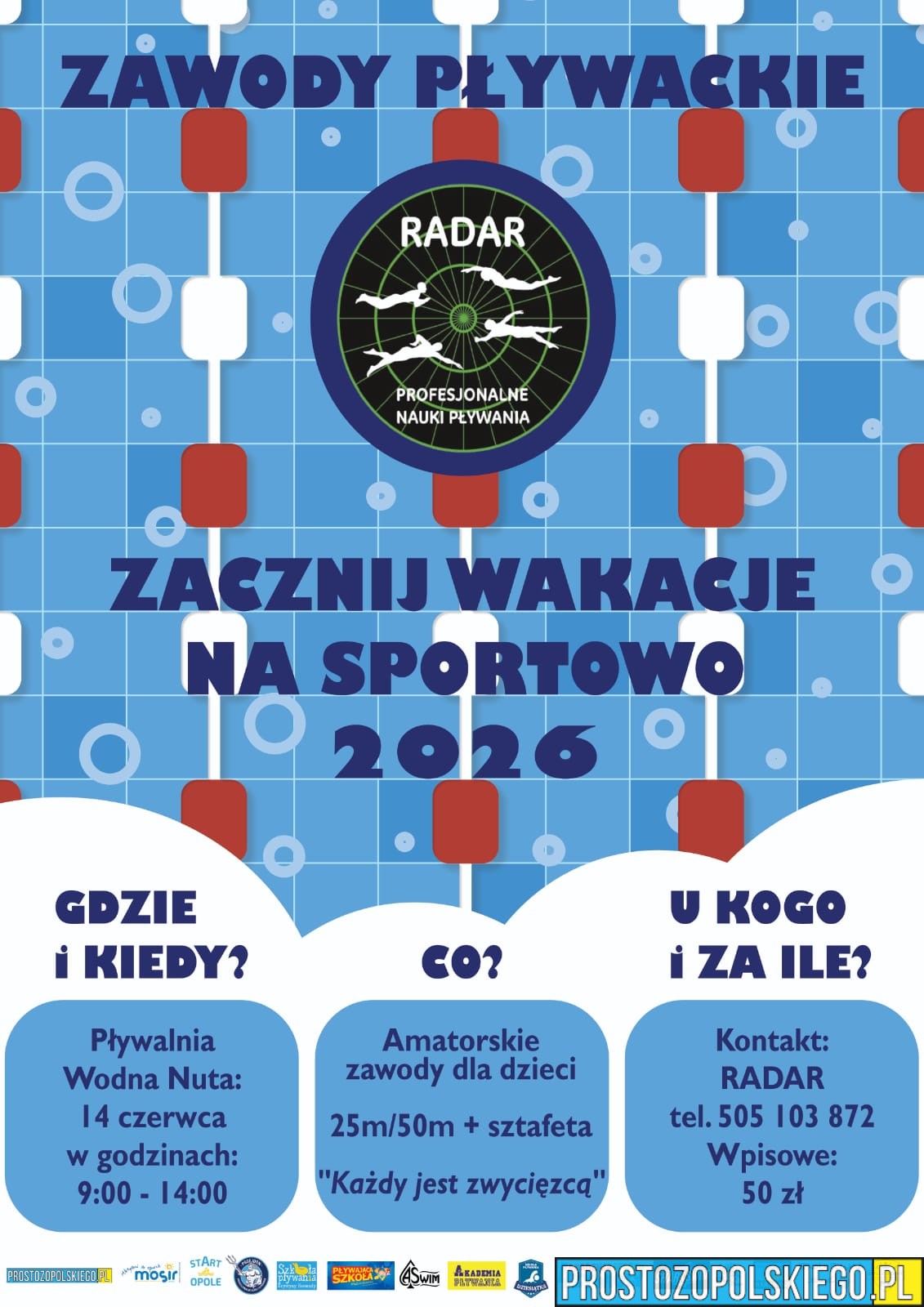 Amatorskie zawody pływackie „Zacznij wakacje na sportowo” – Opole 2026 (XI edycja)