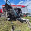 Dachowanie BMW na A4 pod Strzelcami Opolskimi. Jedna osoba zakleszczona w aucie