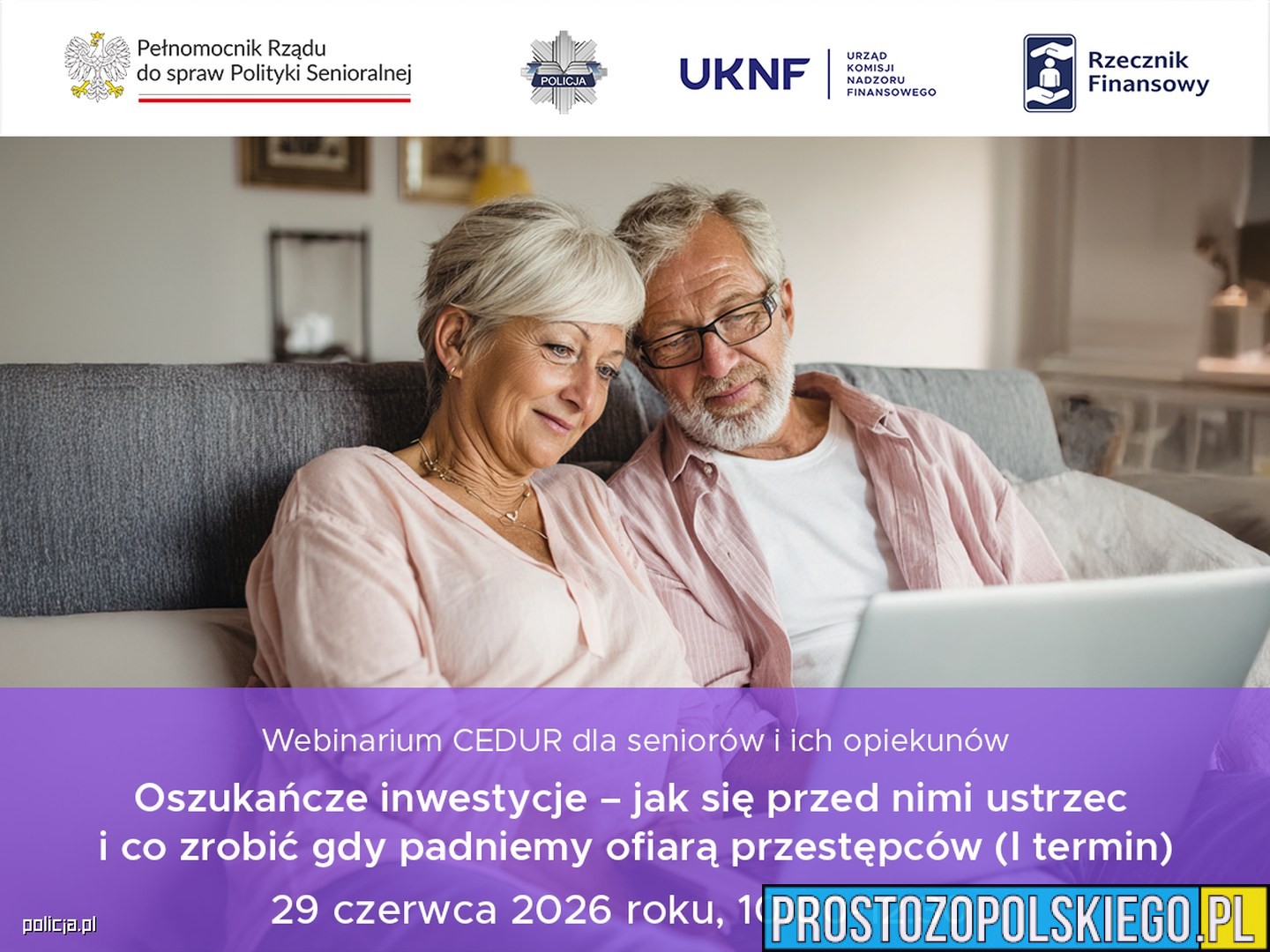 Bezpłatne webinarium dla seniorów. Jak nie dać się oszukać fałszywym inwestycjom?
