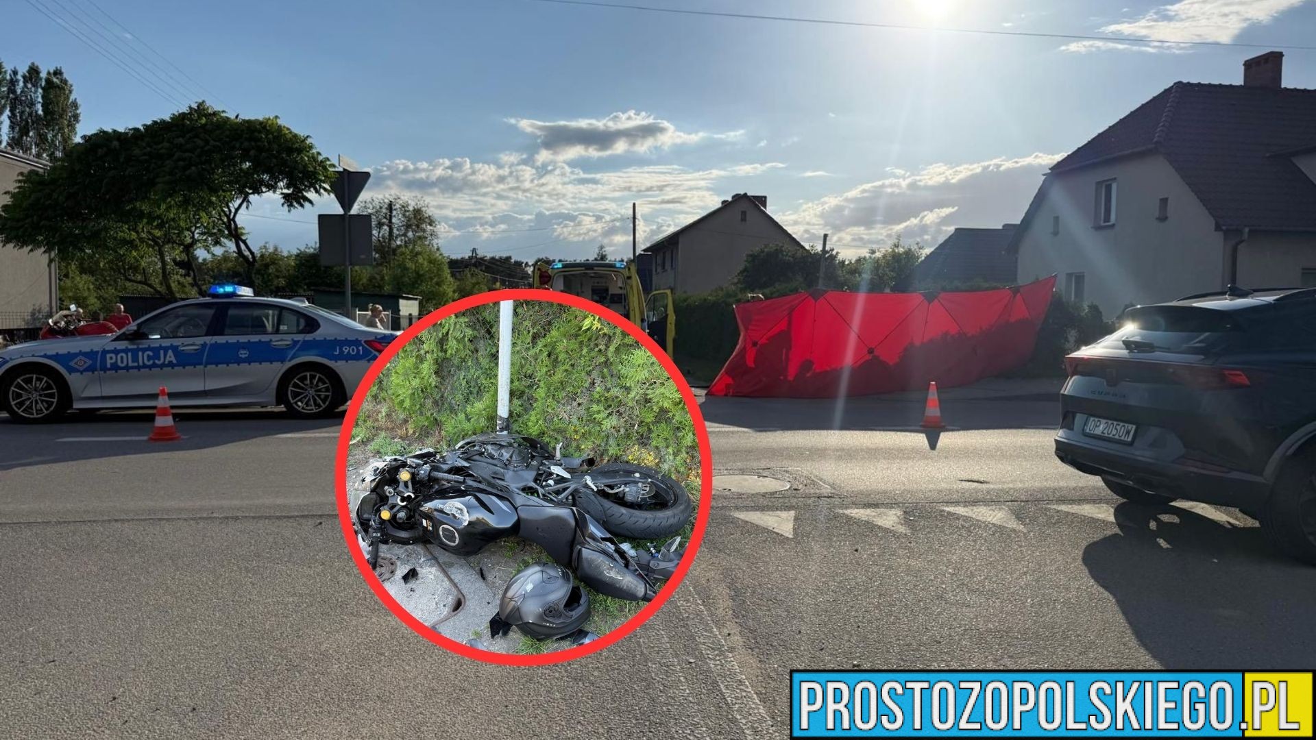 Motocyklista zderzył się z osobówką w Opolu. 18-latek trafił do szpitala