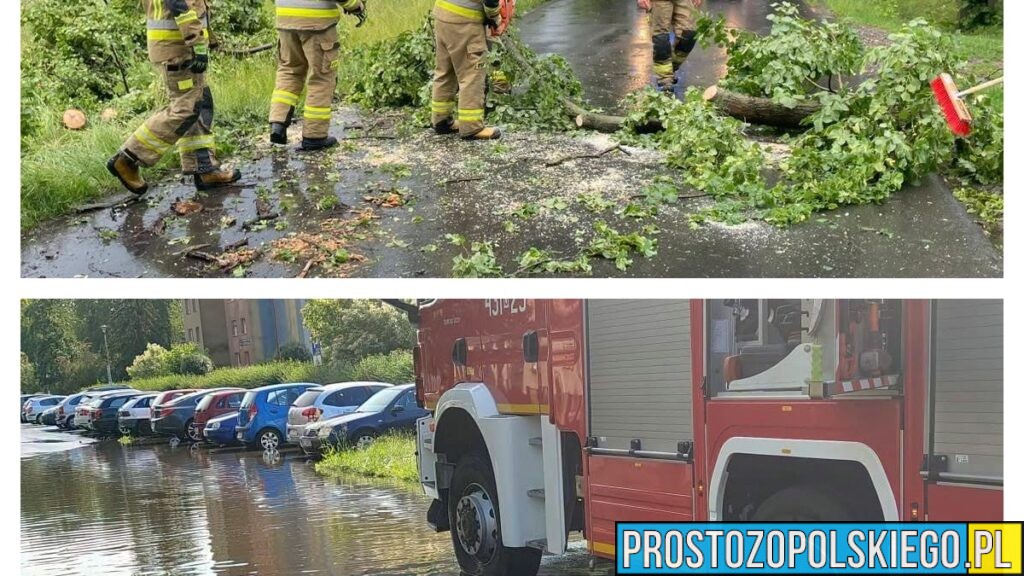 Gwałtowne burze nad Opolszczyzną. Strażacy interweniują przy podtopieniach i powalonych drzewach