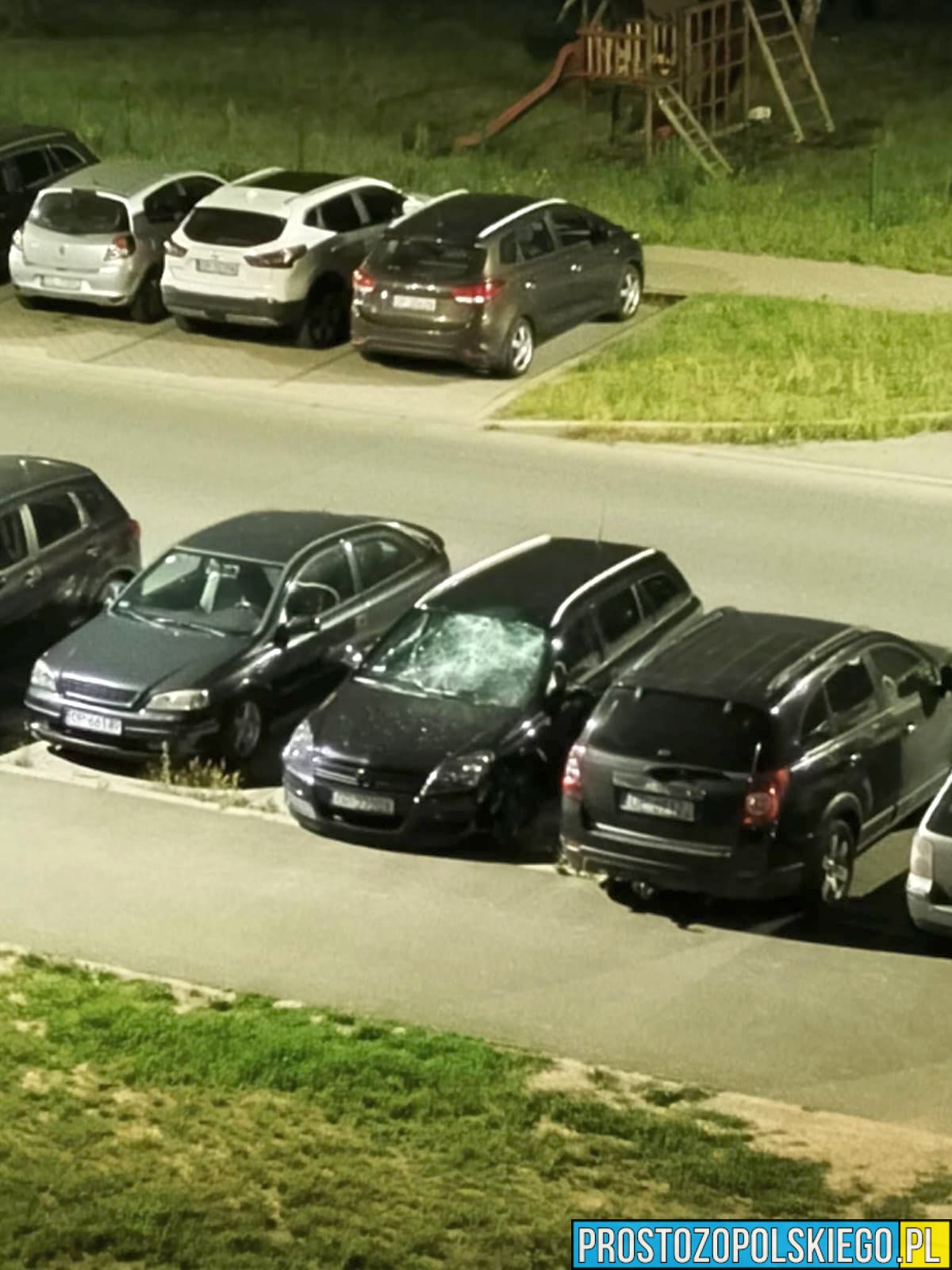 pożar samochodów w opolu, opole pożąr auta, spalone samochody, metalchem pożar aut, pożar aut w nocy,