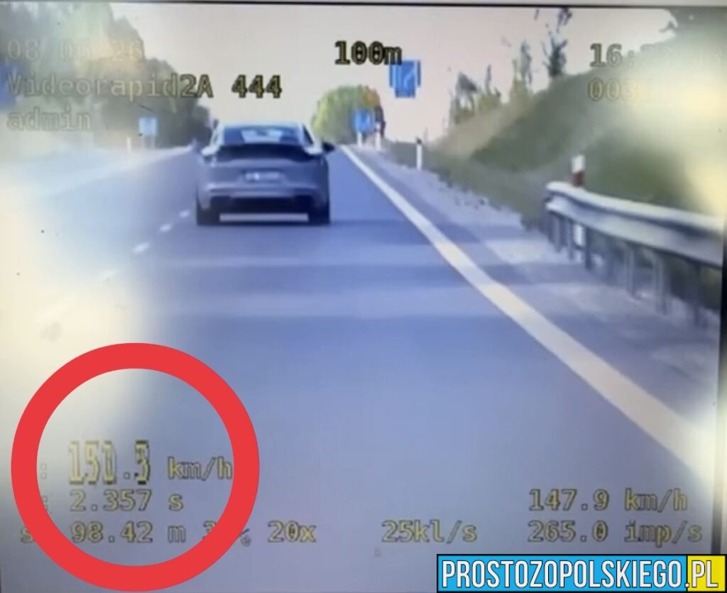 Pędził porsche 149 km/h na DK45. Recydywista drogowy dostał 3000 zł mandatu