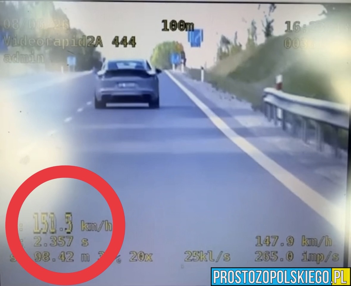 Pędził porsche 149 km/h na DK45. Recydywista drogowy dostał 3000 zł mandatu