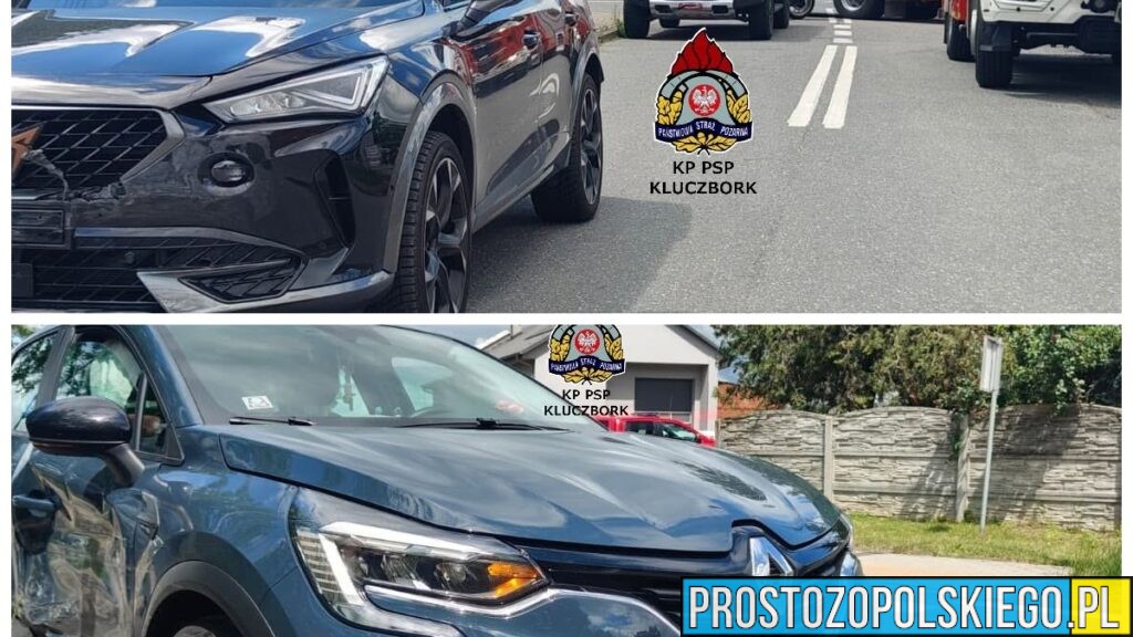 Zderzenie dwóch samochodów na DK45. Jedna osoba trafiła do szpitala