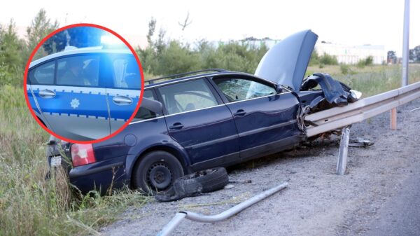 Wypadek na ul. Partyzanckiej w Opolu. Kierowca Volkswagena miał ponad 1,5 promila alkoholu