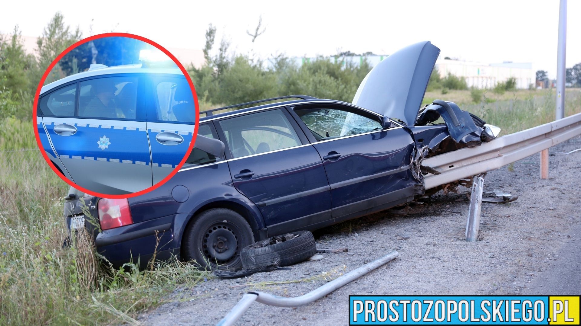 Wypadek na ul. Partyzanckiej w Opolu. Kierowca Volkswagena miał ponad 1,5 promila alkoholu
