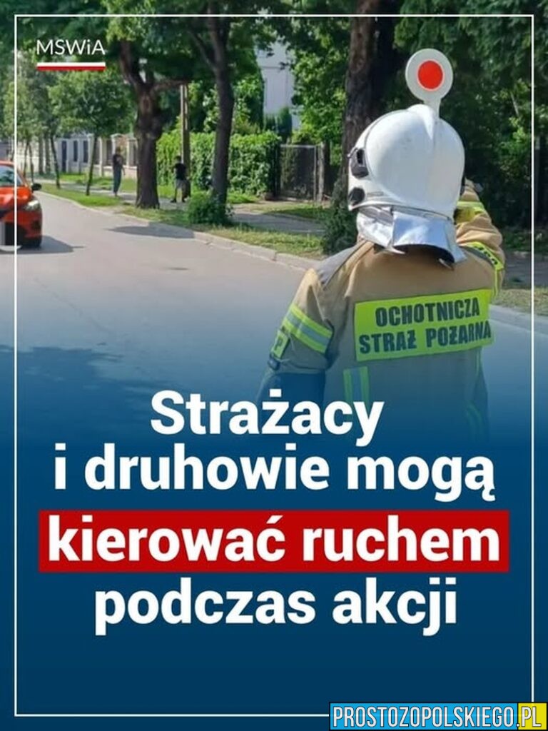 Nowe uprawnienia strażaków i&nbsp;druhów OSP. Kierowcy muszą stosować się do&nbsp;ich poleceń