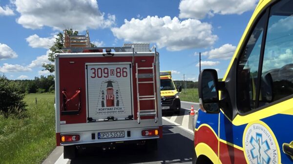 Wypadek na DK46 w Dąbrowie. Zderzyły się dwa samochody osobowe, wśród uczestników były dzieci