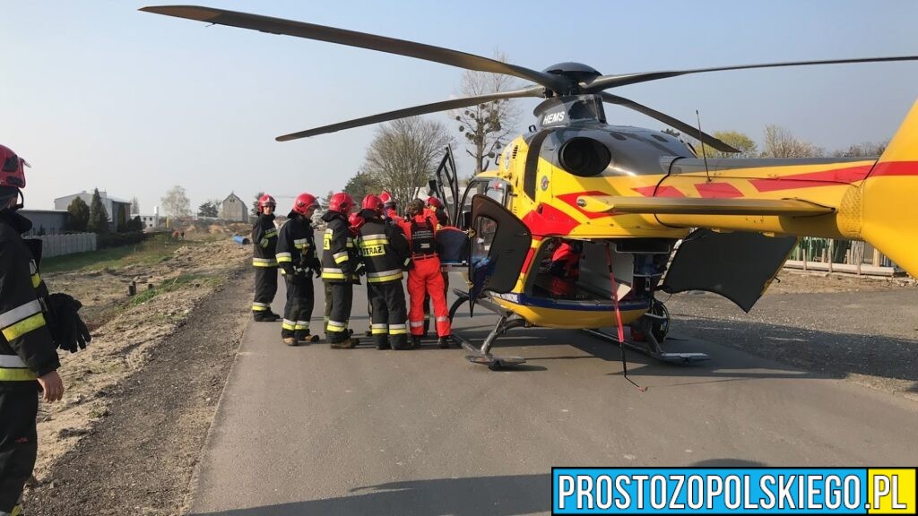 Rowerzystka ciężko ranna po zderzeniu z samochodem. Na miejsce wezwano śmigłowiec LPR