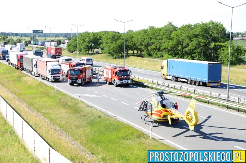 wypadek na autostradzie, autostrada A4 wypadek, utrudznienia w ruchu na a4, a4 zablokowana, autostrada A4 Prószków zablokowana, wypadek pod opolem,