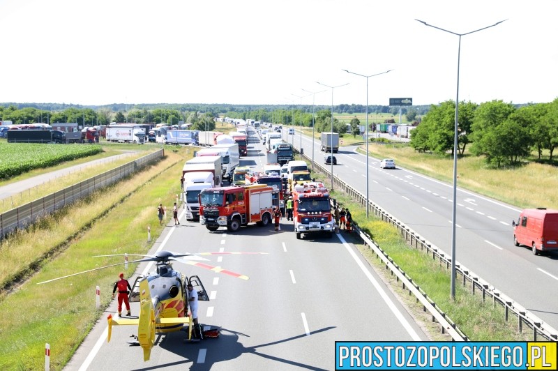 wypadek na autostradzie, autostrada A4 wypadek, utrudznienia w ruchu na a4, a4 zablokowana, autostrada A4 Prószków zablokowana, wypadek pod opolem,
