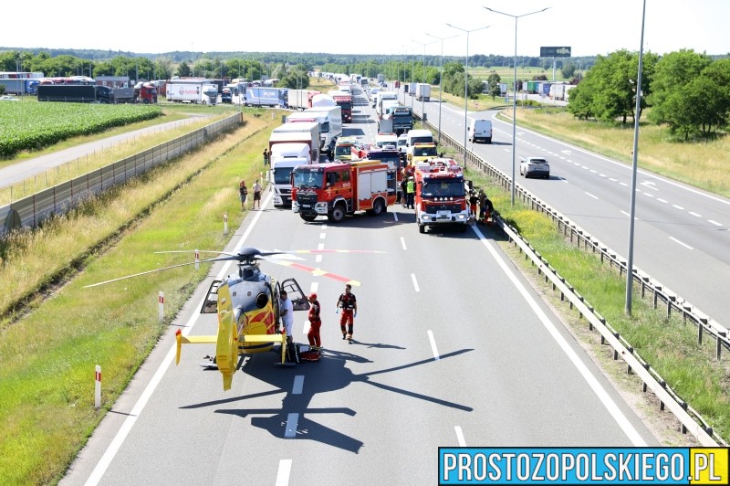 wypadek na autostradzie, autostrada A4 wypadek, utrudznienia w ruchu na a4, a4 zablokowana, autostrada A4 Prószków zablokowana, wypadek pod opolem,