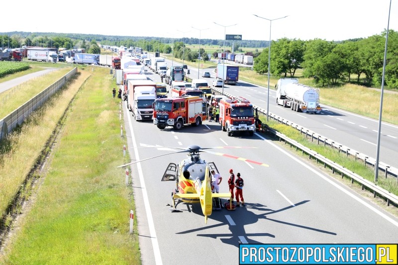 wypadek na autostradzie, autostrada A4 wypadek, utrudznienia w ruchu na a4, a4 zablokowana, autostrada A4 Prószków zablokowana, wypadek pod opolem,