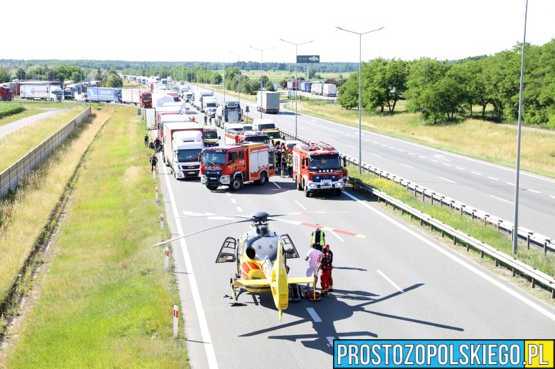 wypadek na autostradzie, autostrada A4 wypadek, utrudznienia w ruchu na a4, a4 zablokowana, autostrada A4 Prószków zablokowana, wypadek pod opolem,