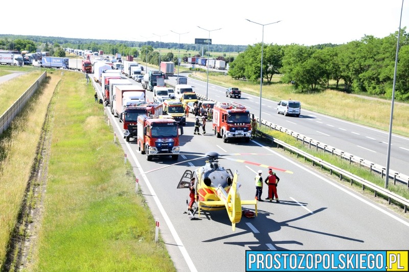 wypadek na autostradzie, autostrada A4 wypadek, utrudznienia w ruchu na a4, a4 zablokowana, autostrada A4 Prószków zablokowana, wypadek pod opolem, aktualności,