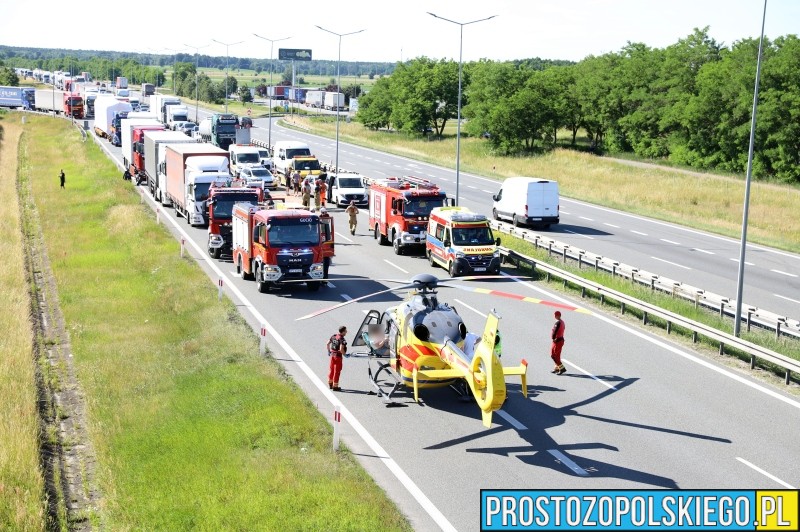 wypadek na autostradzie, autostrada A4 wypadek, utrudznienia w ruchu na a4, a4 zablokowana, autostrada A4 Prószków zablokowana, wypadek pod opolem, aktualności,