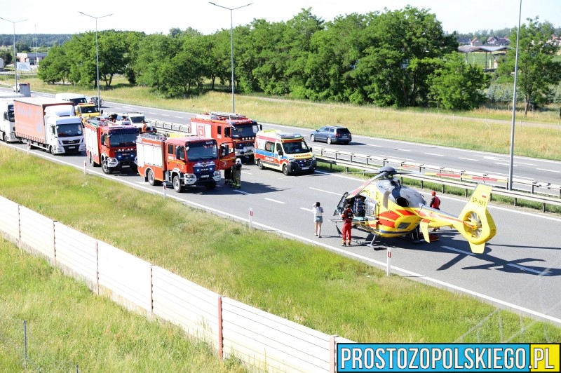wypadek na autostradzie, autostrada A4 wypadek, utrudznienia w ruchu na a4, a4 zablokowana, autostrada A4 Prószków zablokowana, wypadek pod opolem, aktualności,