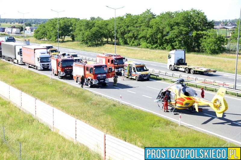 wypadek na autostradzie, autostrada A4 wypadek, utrudznienia w ruchu na a4, a4 zablokowana, autostrada A4 Prószków zablokowana, wypadek pod opolem, aktualności,